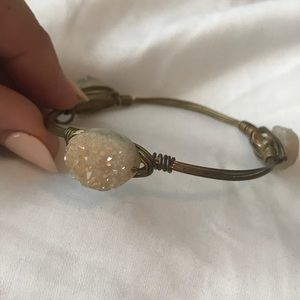 Bourbon and Boweties Pink Druzy Stone Bracelet